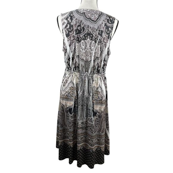 World Unity Women's Midi Dress Large Paisley Sleeveless Rhinestone Embellished - Picture 6 of 10